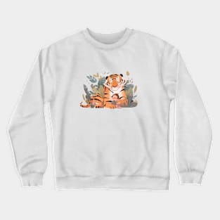 Adorable Tiger Animal Loving Cuddle Embrace Children Kid Tenderness Crewneck Sweatshirt